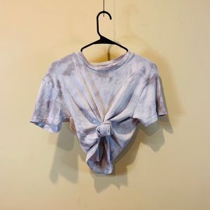 A pink (brand)  gray and white tie-dye shirt